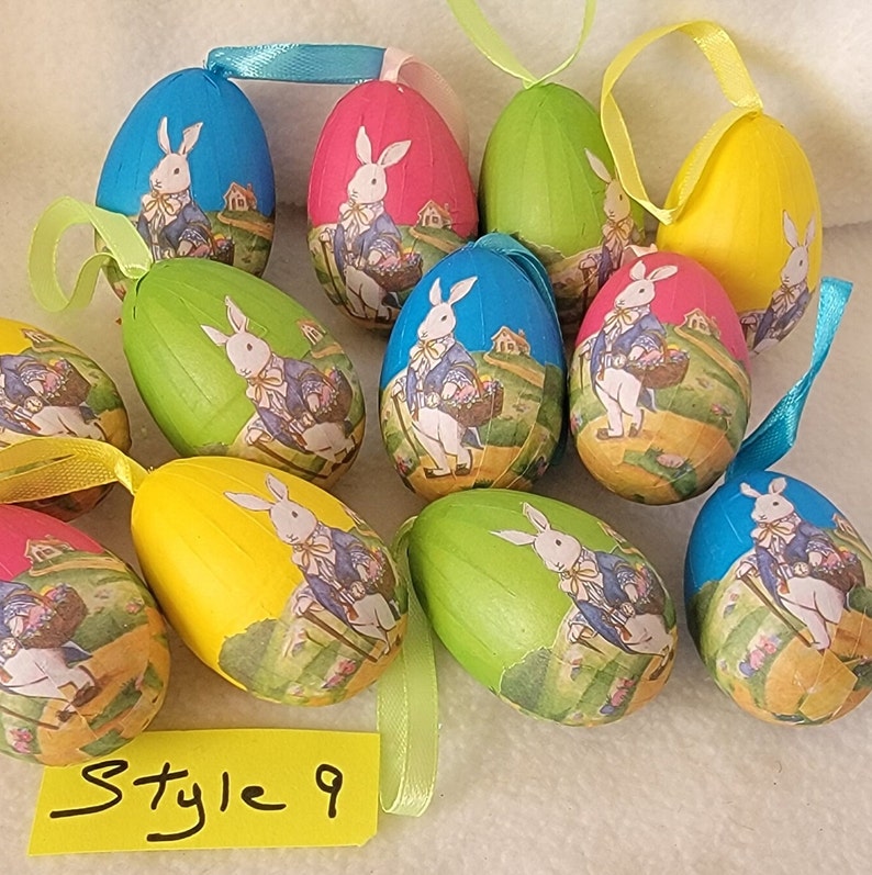 12 Decorative Easter Egg Hanging Ornaments Easter Tree Etsy