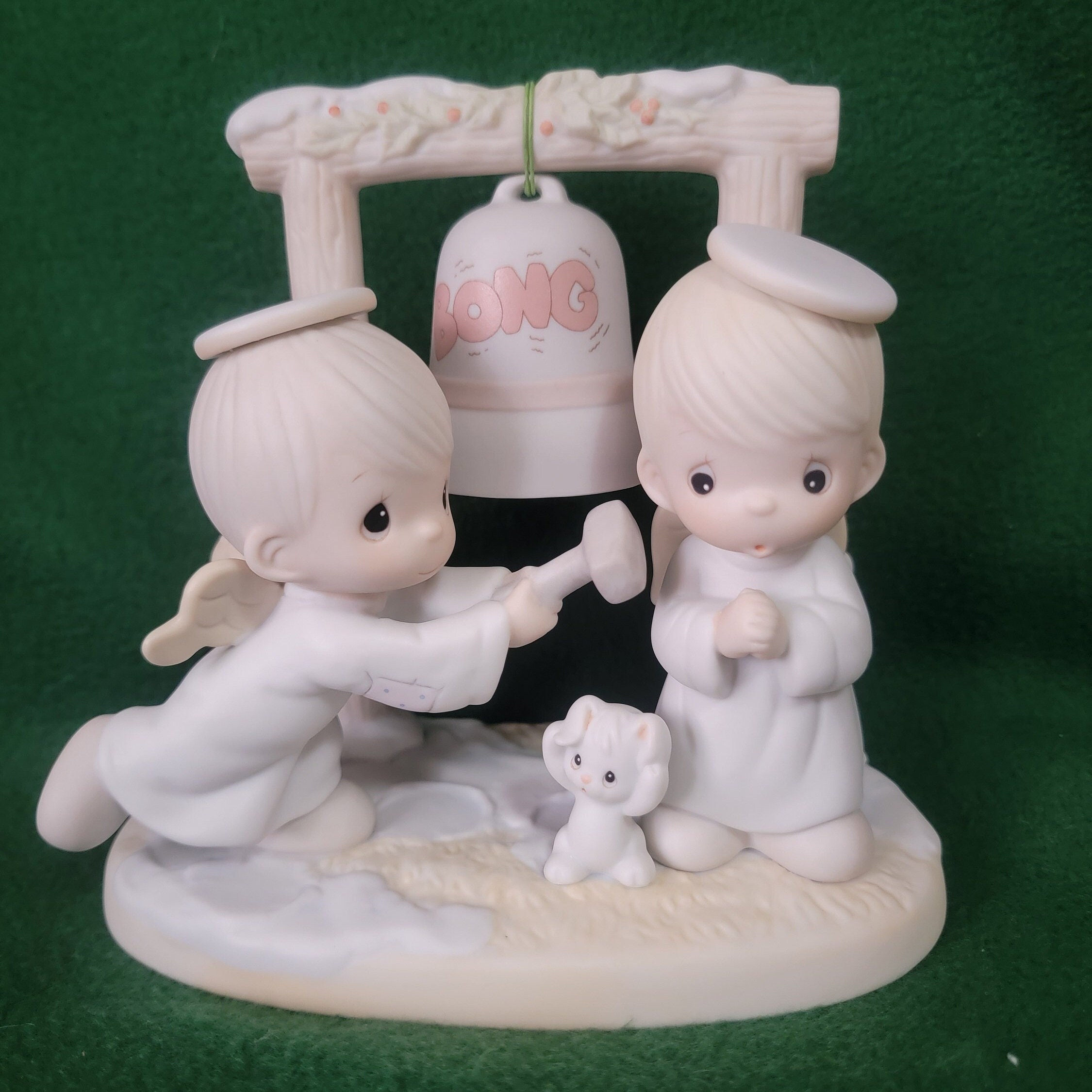 アンティーク雑貨 PONPON Vintage 1992 Precious Moments Figurine, Ring Those Christmas