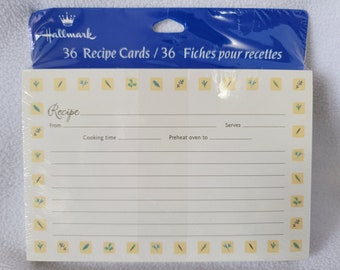 1 Set of 36 Recipe Cards by Hallmark, 4 x 6, Brand NEW in Original Pkg.