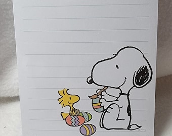 Easter Snoopy Magnetic Lined Note Pad, Refrigerator List, 100 Sheets, NEW