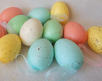 Seeds Bowl Filler Set Blue Twig Balls Easter Decor Easter Bowl Filler Spring Eggs Cream and Tan 23 Pieces Mini Speckled Egg Set Pods