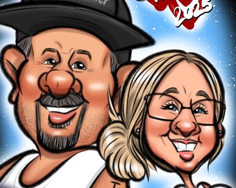 High Quality Digital Custom Caricature Drawing (11×14 Print Included)