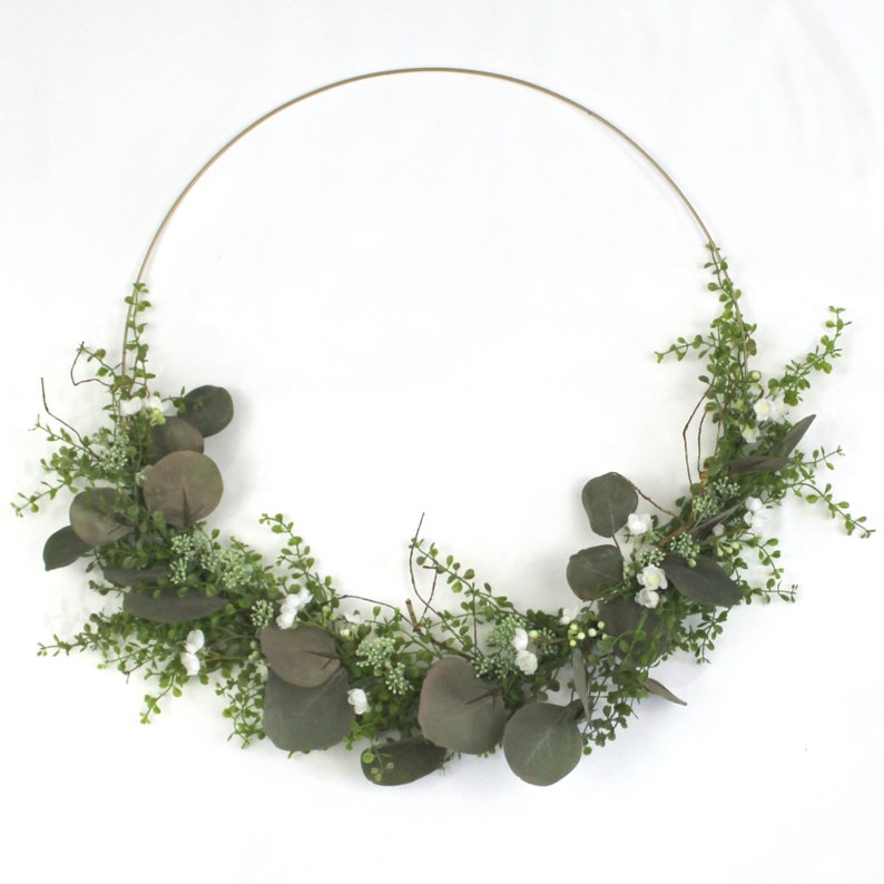 Spring Charlie Gold Hoop Wreath Wreath Modern Wreath Front Door Wreath Spring Decor Wall Hanging Spring Wreath Home Decor