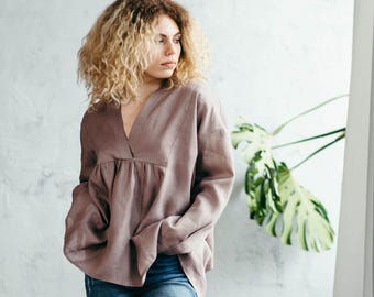 Camisa de linho | Blusa feminina de linho | Blusa oversized de linho | Blusa de linho para o verão
