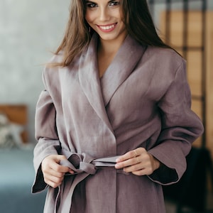 Couple&#39;s Linen Robes - Linen Dressing Gown - Robe for Men - Bathrobe - Women&#39;s Robe - His and Hers Matching Robes - Wedding Gift Grooms Robe