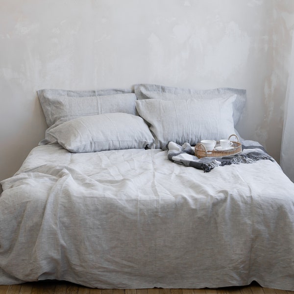 Pure Linen Bedding - King Size Duvet Cover - Linen Bedspread - Double Bedding - Duvet Cover and Pillow Cases - Grey Linen Pillow Shams