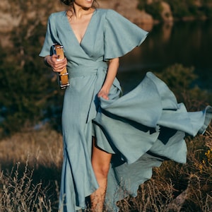 White Wrap Dress Etsy UK