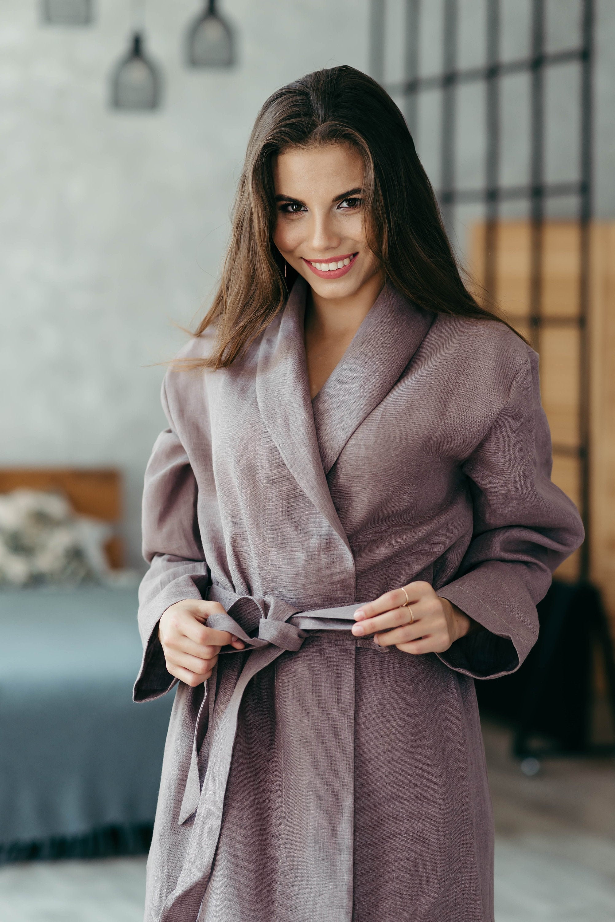 linen dressing gown