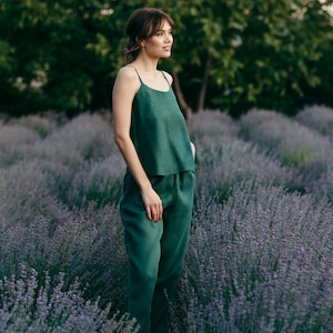 Full Length Linen Pyjamas for Women - Linen Pajama Set - Linen Trousers - Linen Loungewear - Ladies Linen Pants