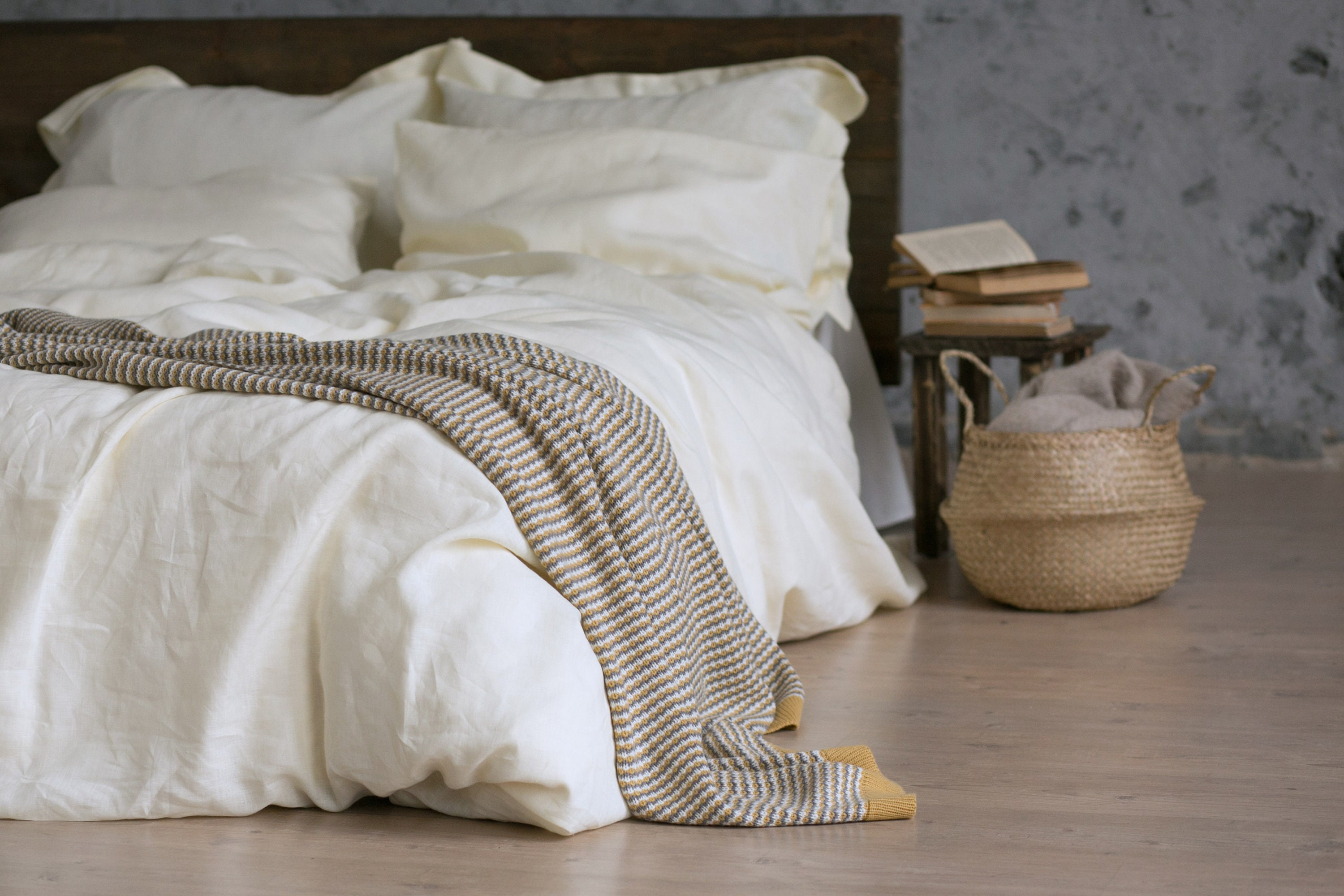 Linen Bedding Set Double Duvet Set Double Bedding King Linen Duvet
