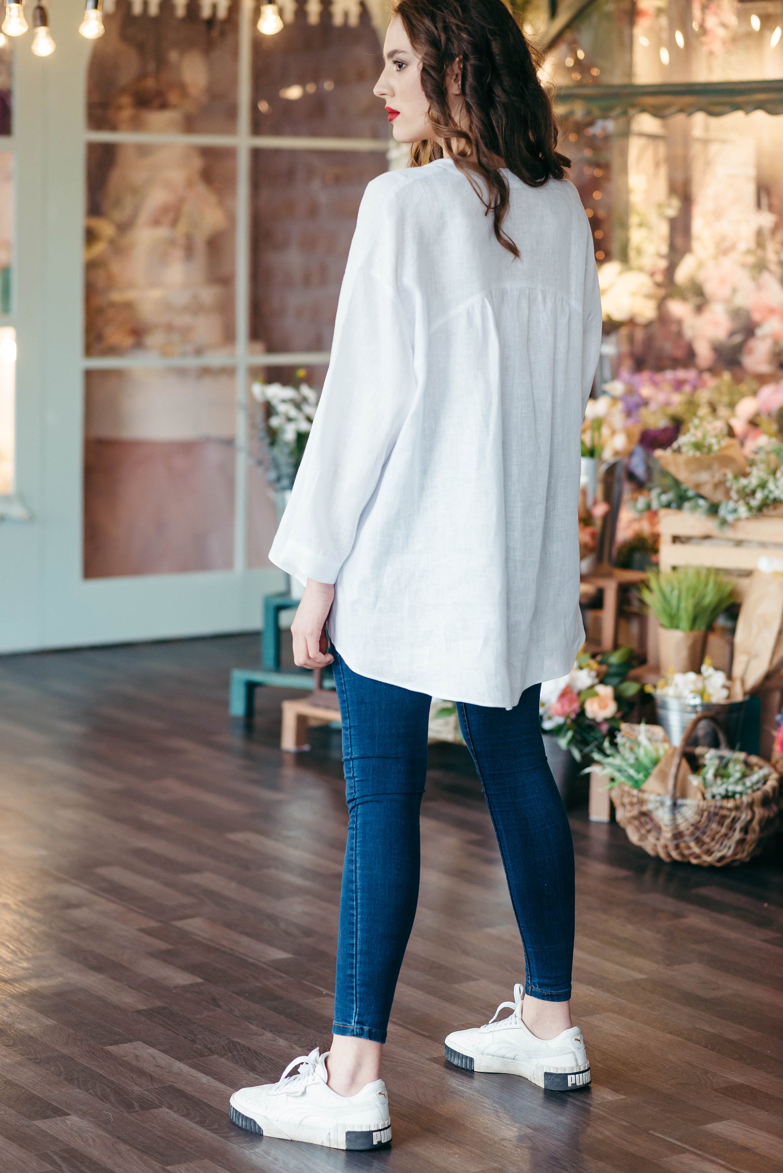 White Linen Shirt White Linen Tunic White Linen Top White Etsy