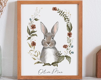 Custom Woodland Animal Portrait Print: Personalized Nursery Decor
