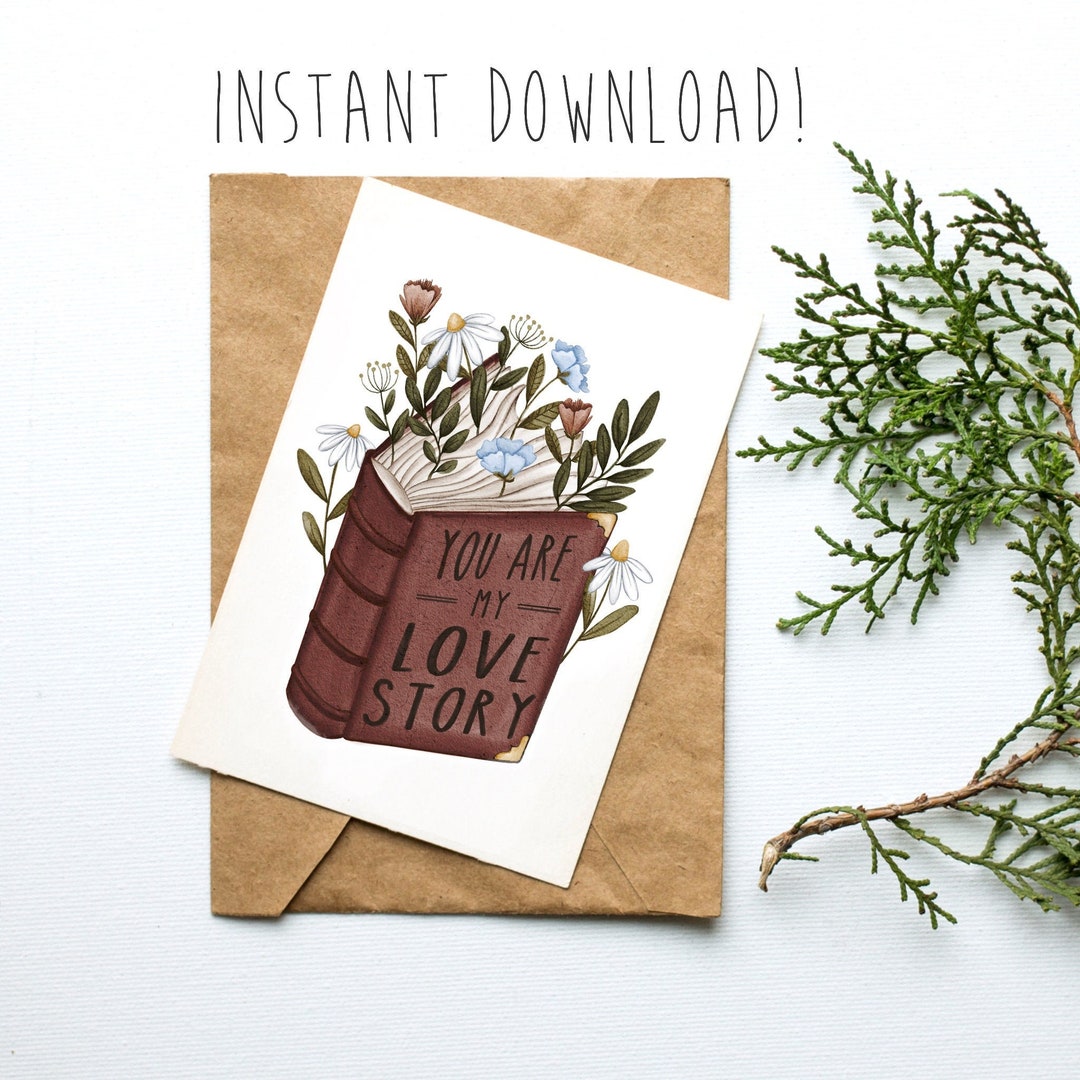 DOWNLOAD PRINTABLE Love Story Greeting Card-blank Inside - Etsy