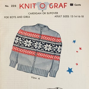 Knit-O-Graf #226 Vintage Scandinavian Sweater Pattern (Sold by Owner)