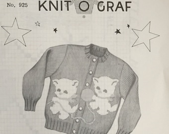 Knit-O-Graf #925 Vintage Kitten Vintage Sweater Pattern (Sold by Owner)