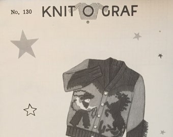 Knit-O-Graf #130 Vintage Cowboy Sweater Pattern! (sold by owner)