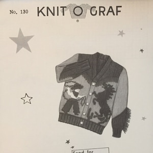 Knit-O-Graf #130 Vintage Cowboy Sweater Pattern! (sold by owner)