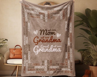 Great Grandma Blanket, Great Grandma Gift, Grandma Blanket Personalized, Gift for Grandma, Grandparent Gift Grandparent Blanket Gift for Mom