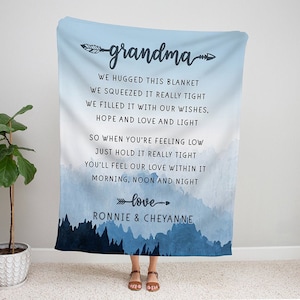 Personalized Grandma Blanket, Mountain Sky Blanket, Nana Blanket, From Grandkids Blanket, Personalized Mimi Blanket