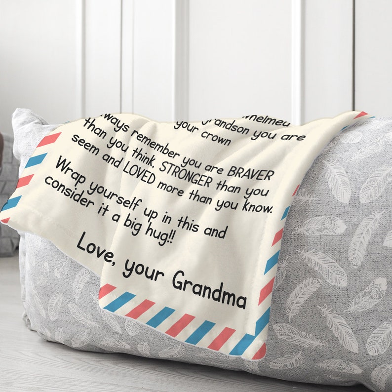 Grandson Blanket Grandma Envelope Letter Blanket Long Etsy