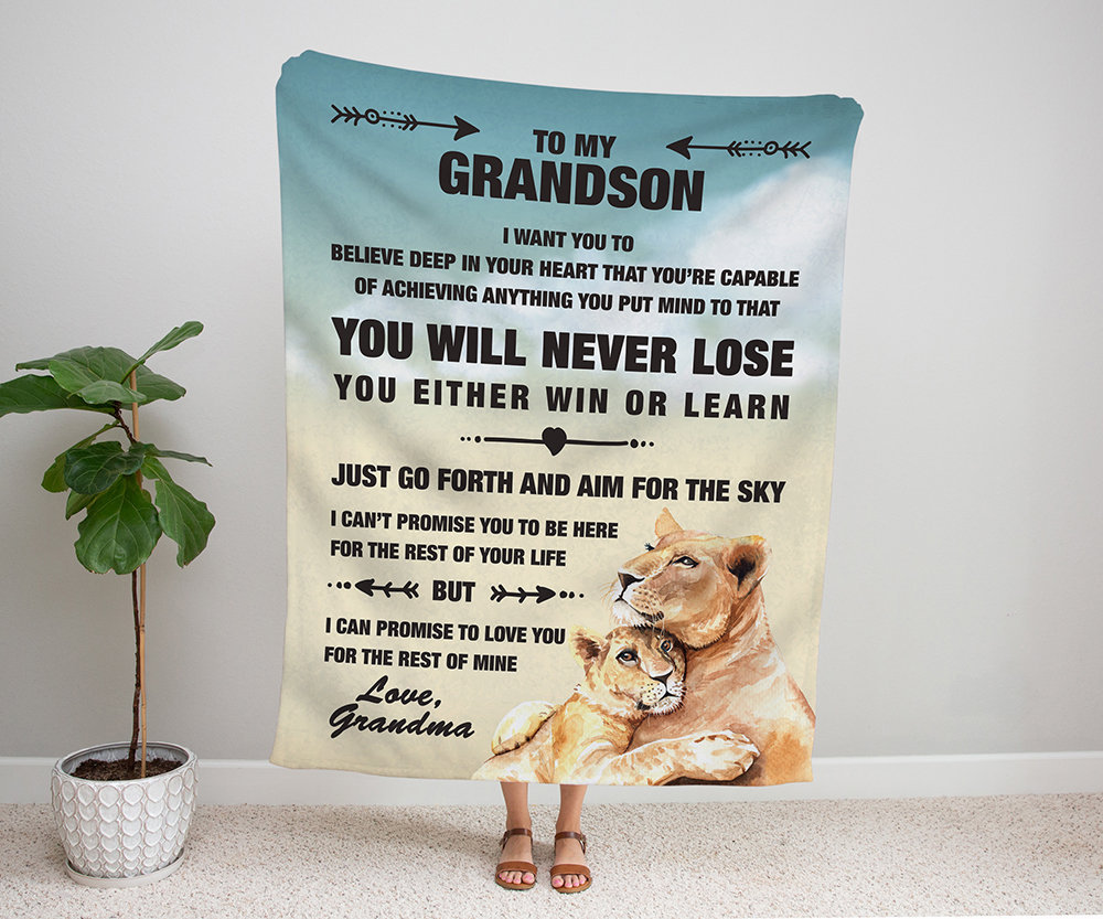 Personalized Grandson Blanket Lion Blanket Grandma to Etsy