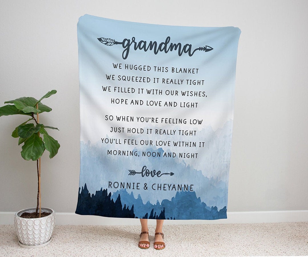 Personalized Grandma Blanket Mountain Sky Blanket Nana Blanket From Grandkids Blanket Personalized Mimi Blanket Etsy