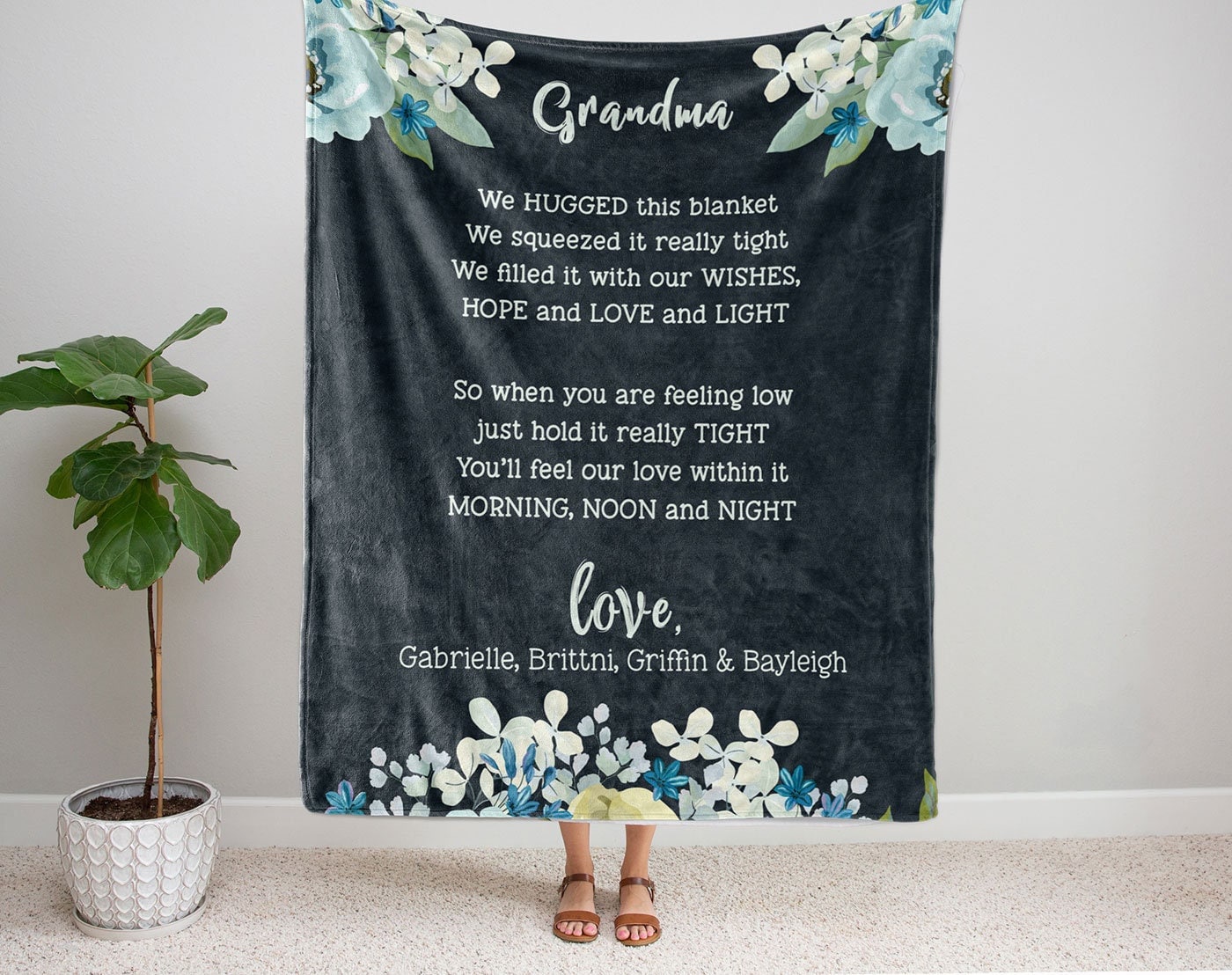Grandma Blanket Personalized Blanket for Grandma We Hugged Etsy Canada