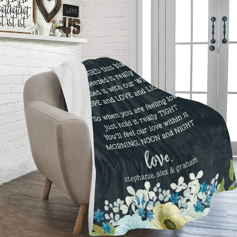 Personalized Grandma Blanket Grandmother Blanket Family Etsy