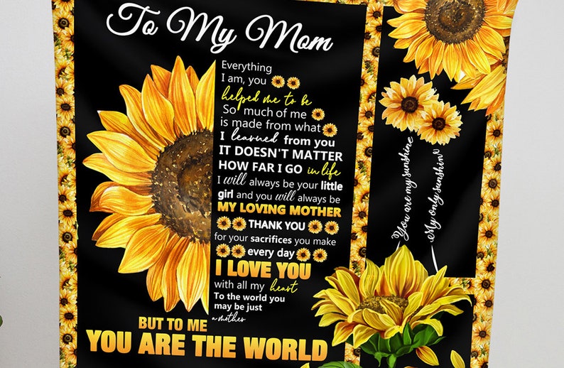 Personalized Blanket for Mom Sunflower Blanket for Mom Etsy