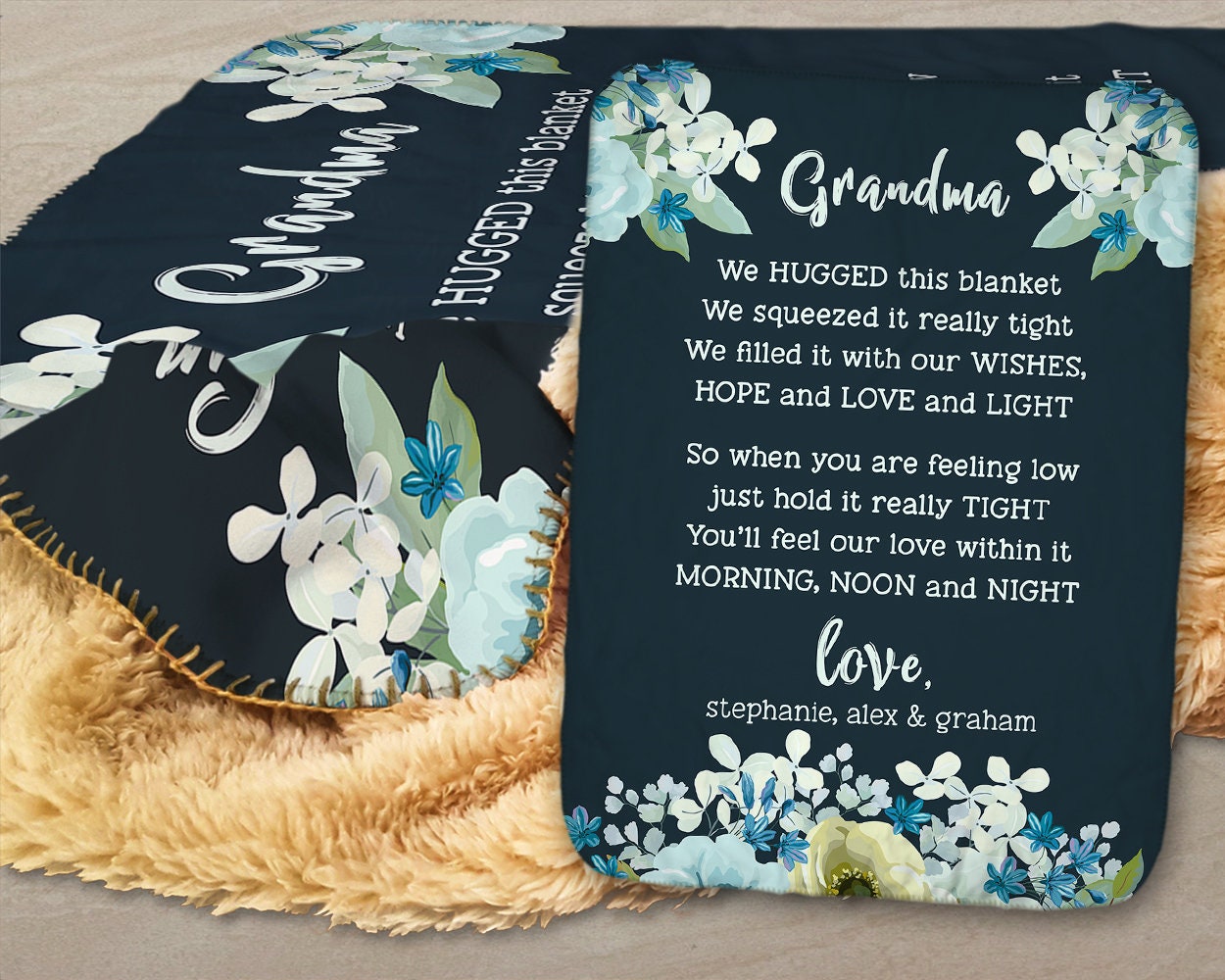 Grandma Blanket Personalized Blanket for Grandma We Hugged Etsy Canada
