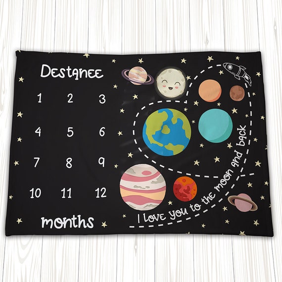 Space milestone blanket new arrivals