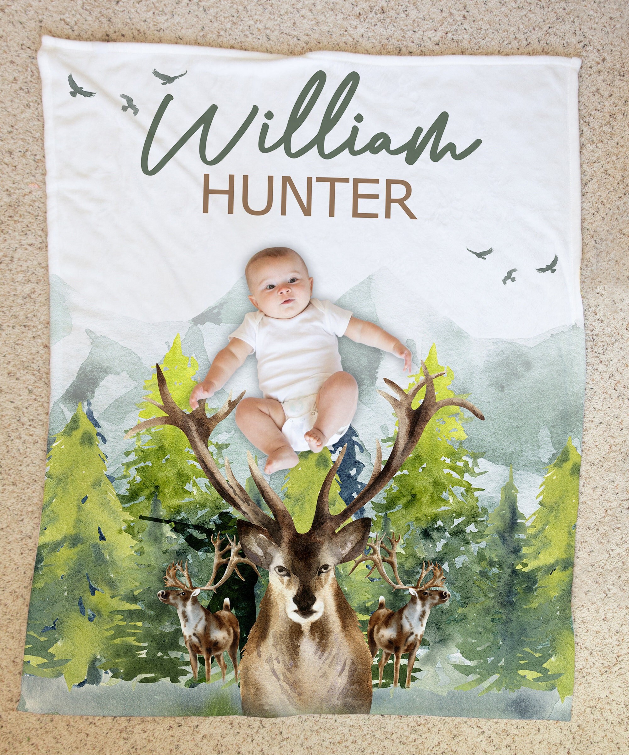 Personalized Hunting Baby Blanket Custom Deer Baby Blanket Deer Hunting Nursery Baby Name Blanket Baby Boy Blanket Baby Shower Gift Etsy