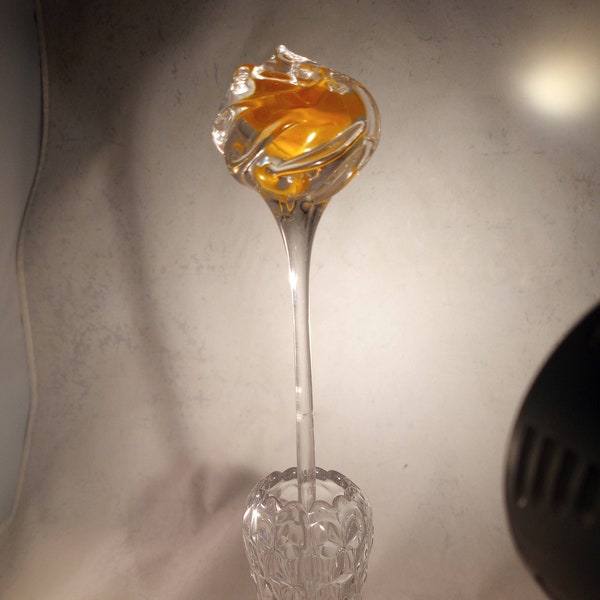 Yellow Glass Flower Etsy