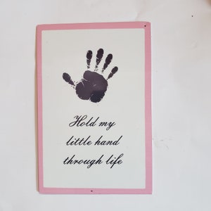 Baby girl sign, Child Sign, Hold my Hand Sign, Pink and White Metal Sign