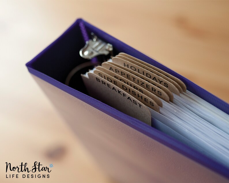 16 Recipe Binder Dividers Organization 3 Ring Binder Etsy