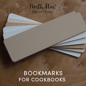 Cookbook Bookmarks, Set of 16, blank bookmarks, recipe organization, write on bookmarks, gifts, kitchen, cooking