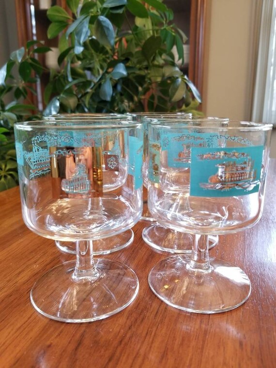 6 Vintage Cordial Sherry Glasses Southern Comfort Libbey Etsy