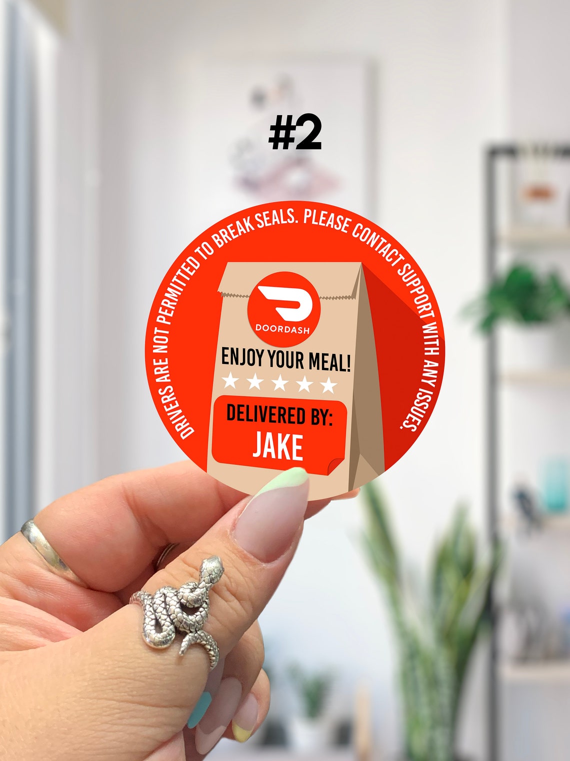 Personalized DoorDash Delivery Bag Sticker 12 Stickers Etsy