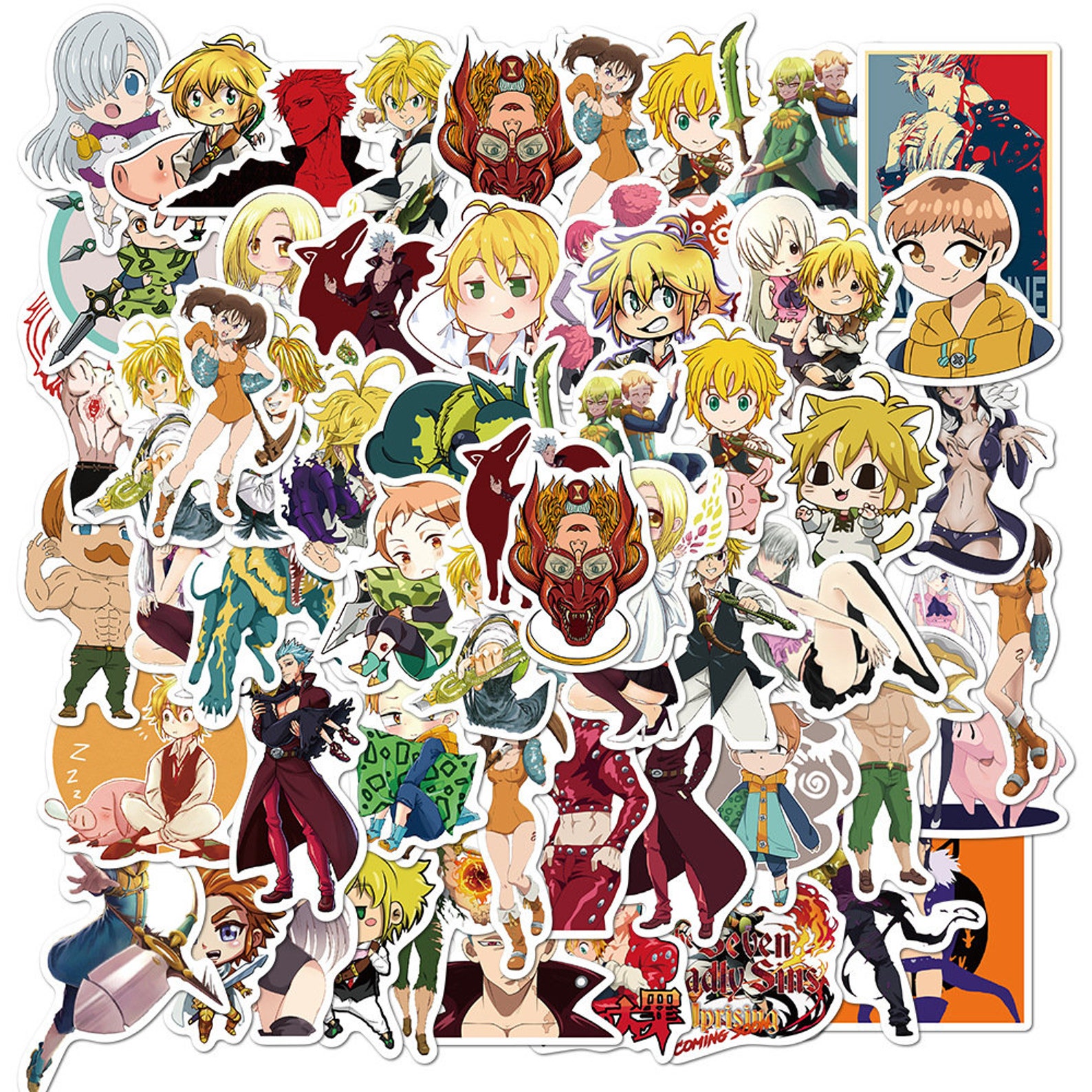 50 PCS Seven Deadly Sins Stickers Etsy