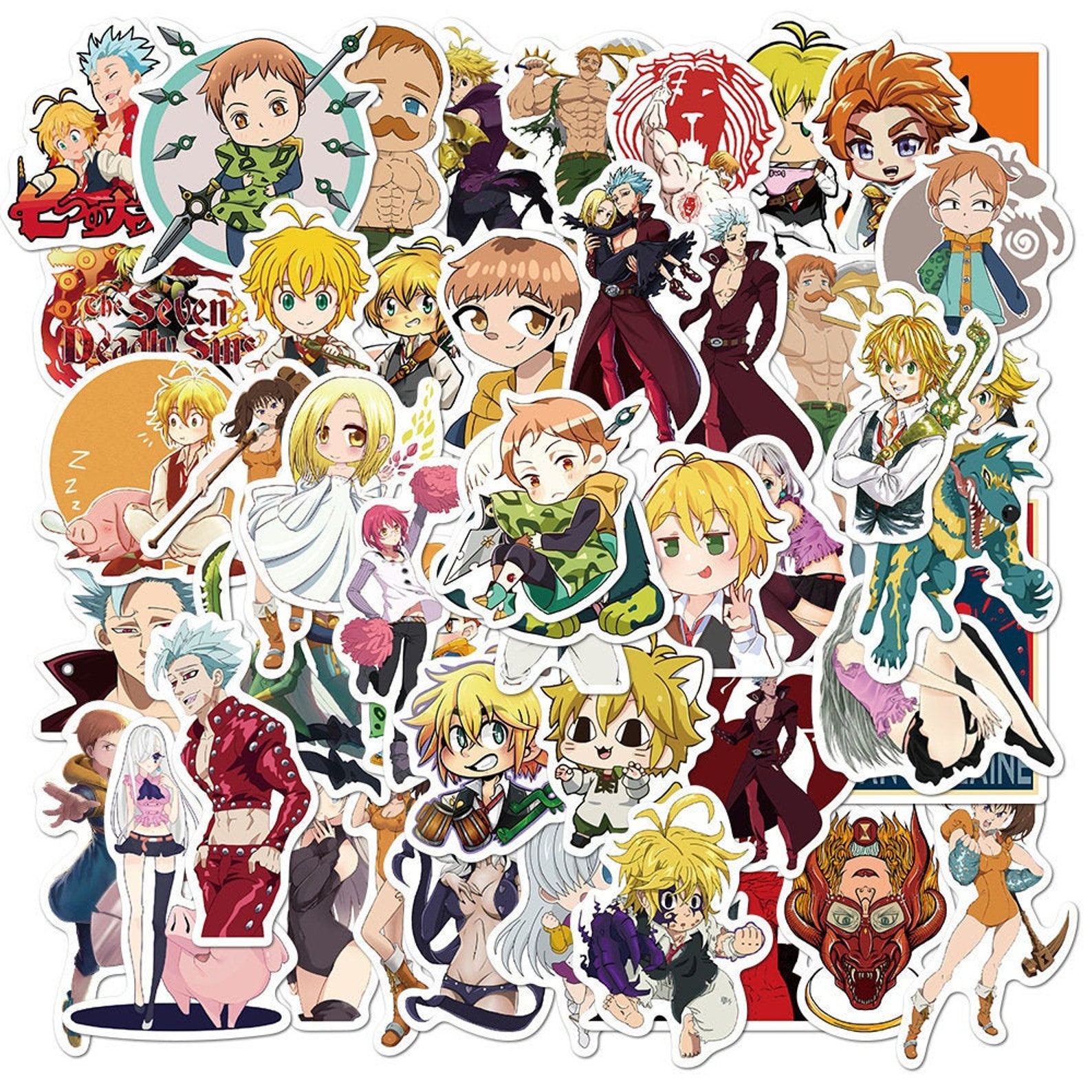 50 PCS Seven Deadly Sins Stickers Etsy