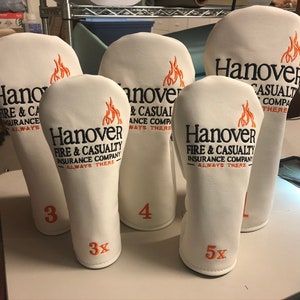 Custom Embroidered Logo Golf Covers. 60+ colors. Your custom Logo!  Handmade to order. ~www.thebirdieworkshop.com