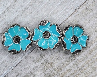 Blue Flower Barrette | Blue Flower Hair Clip | Blue Flower Accessory | Hawaiian Style Blue Flower Barrette | Hawaiian Style Blue Flower Clip