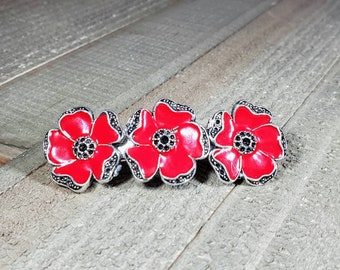 Red Flower Barrette | Red Flower Hair Clip | Hawaiian Style Red Flower Barrette | Hawaiian Style Red Flower Hair Clip | Red Flower Accessory