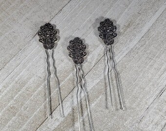Silver and Crystal Hair Pins | Silver and Swarovski Crystal Hair Pins | Swarovski Hair Accessories | Silver and Crystal Hair Forks