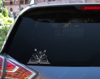 Floral Book Vinyl Decal | Vinyl Decal | Laptop Decal | Car Decal | Indoor Outdoor