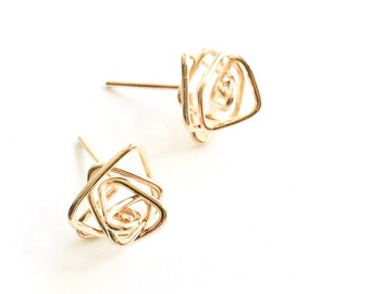 Hope stud earrings // minimalist // geometric // modern // delicate // 14K gold-filled wire // nimble necessity