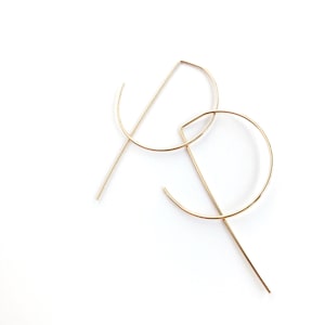 Simplicity hoop threader earrings // minimalist // geometric // modern // delicate // 14K gold-filled wire // nimble necessity