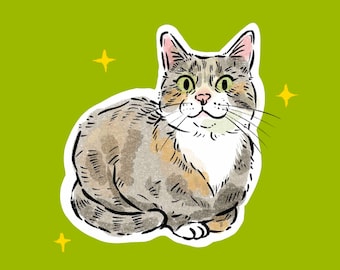Personalized Pet gift, Custom cat and dog drawing (Digital Download)