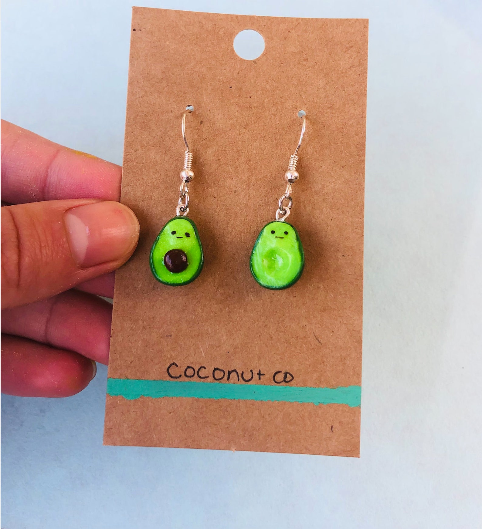 Handmade Polymer Clay Avocado Earrings Etsy UK