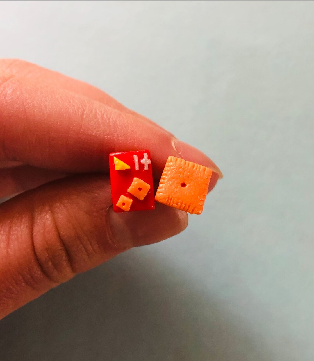 Handmade Polymer Clay Cheezit Earrings Etsy